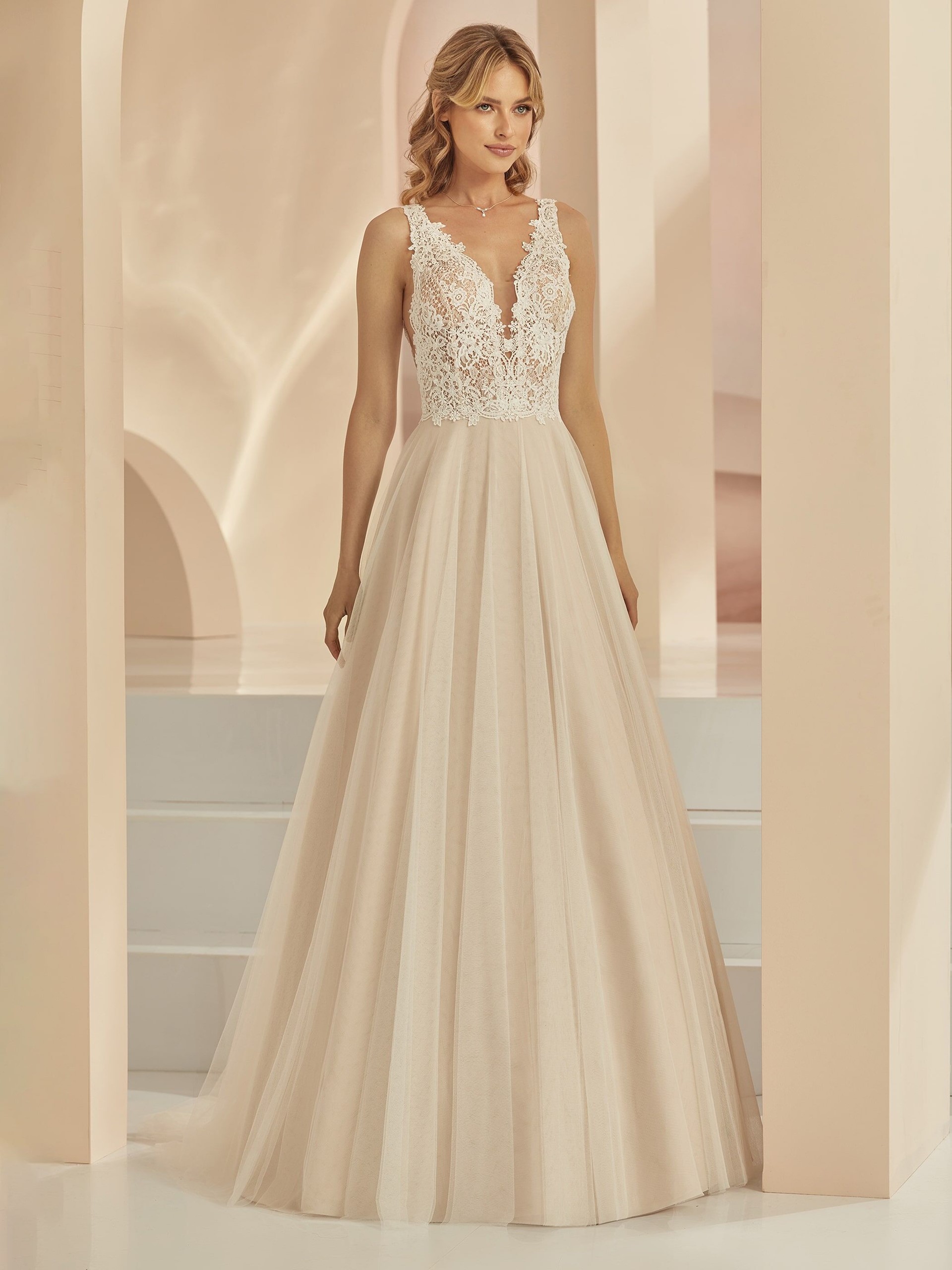 Bianco Evento Bridal Dress Delphine Champagne 1 2